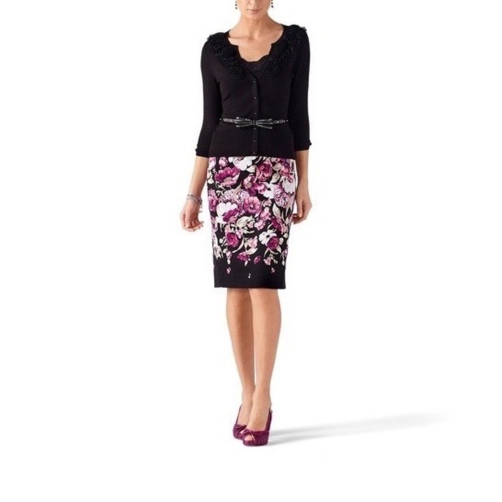 White House Black Market Floral Pencil Skirt - Size 0